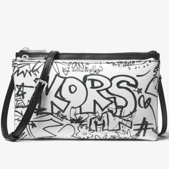 MICHAEL KORS Adele Graffiti Leather Crossbody - Picture 2 of 3